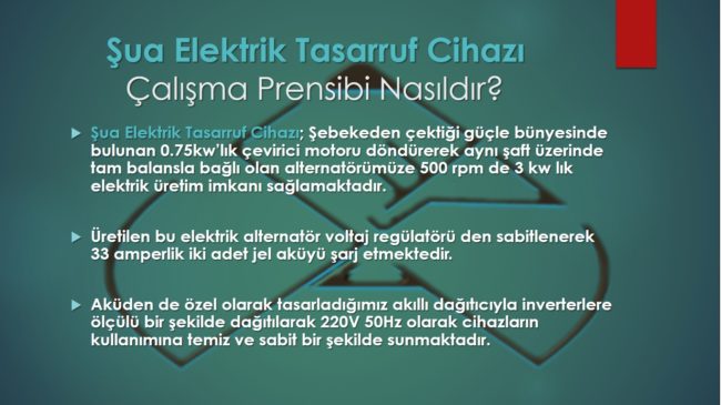 ŞUA ENERJİ ÇALIŞMA PRENSİPLERİ