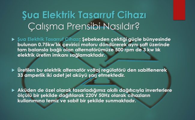 ŞUA ENERJİ ÇALIŞMA PRENSİPLERİ